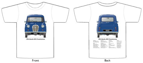 Austin A35 Countryman 1962 T-shirt Front & Back